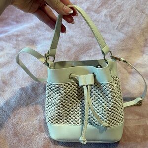 Elegant White and iridescent Women's Bucket Bag